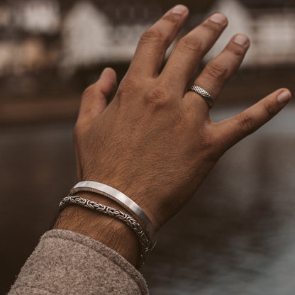 Boulos - Plain Sterling Silver Bangle Bracelet 8mm