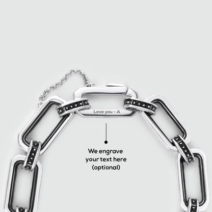 Aqwas - Sterling Silver Chain Link Bracelet 9.5mm