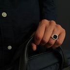 Naim - Black Onyx Signet Ring 13mm