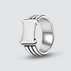 Imad - Sterling Silver Pillar Signet Ring 8mm