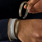 Fudail - Rough Brushed Sterling Silver Bangle 8mm