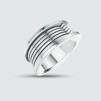 Yanel - Oxidised Sterling Silver Ring 10mm