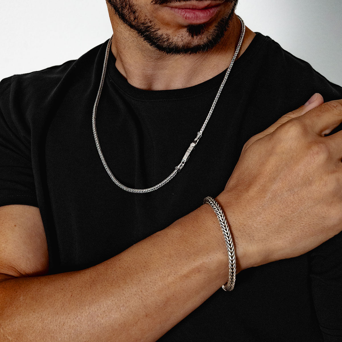 Adam - Sterling Silver Braided Bracelet 5mm