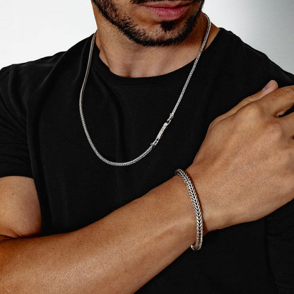 Adam - Sterling Silver Braided Bracelet 5mm