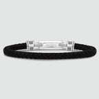 Rasil - Braided Black Leather Bracelet with Sterling Silver 5.5mm