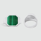 Zaid - Sterling Silver Malachite Signet Ring 13mm
