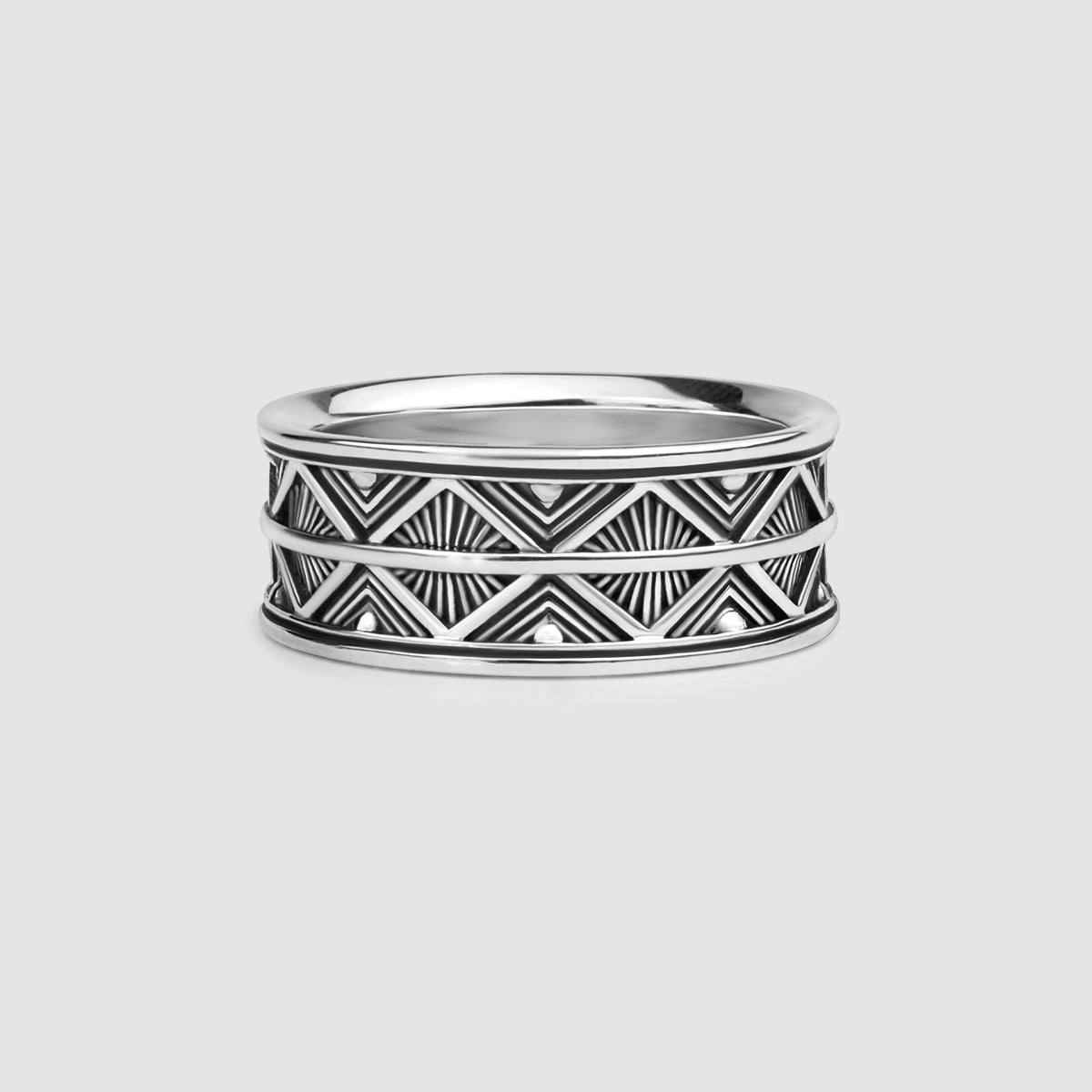 Basel - Oxidised Sterling Silver Ring 10mm