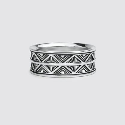 Basel - Oxidised Sterling Silver Ring 10mm