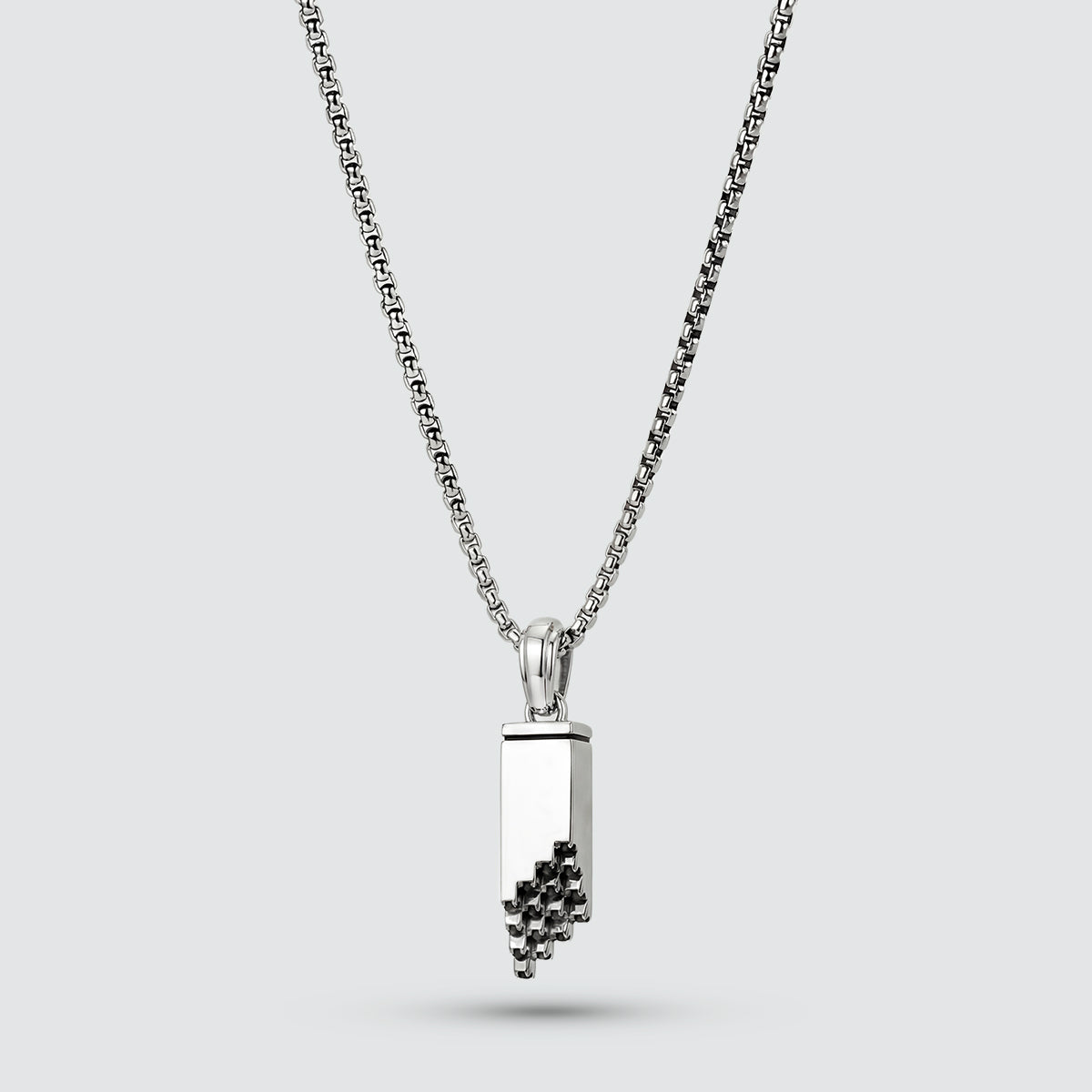 Muqarnas – Black Diamonds Silver Pendant