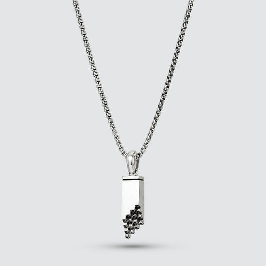 Muqarnas – Black Diamonds Silver Pendant
