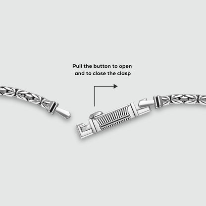 Ramsi - Cavetto Sterling Silver Byzantine Bracelet 3.5mm