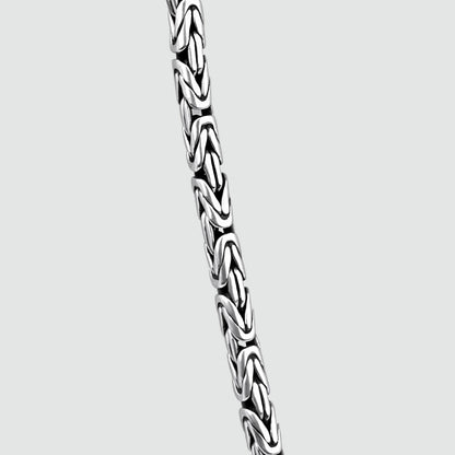 Ramsi - Cavetto Sterling Silver Byzantine Chain Necklace 3.5 mm