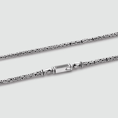 Ramsi - Cavetto Sterling Silver Byzantine Chain Necklace 3.5 mm