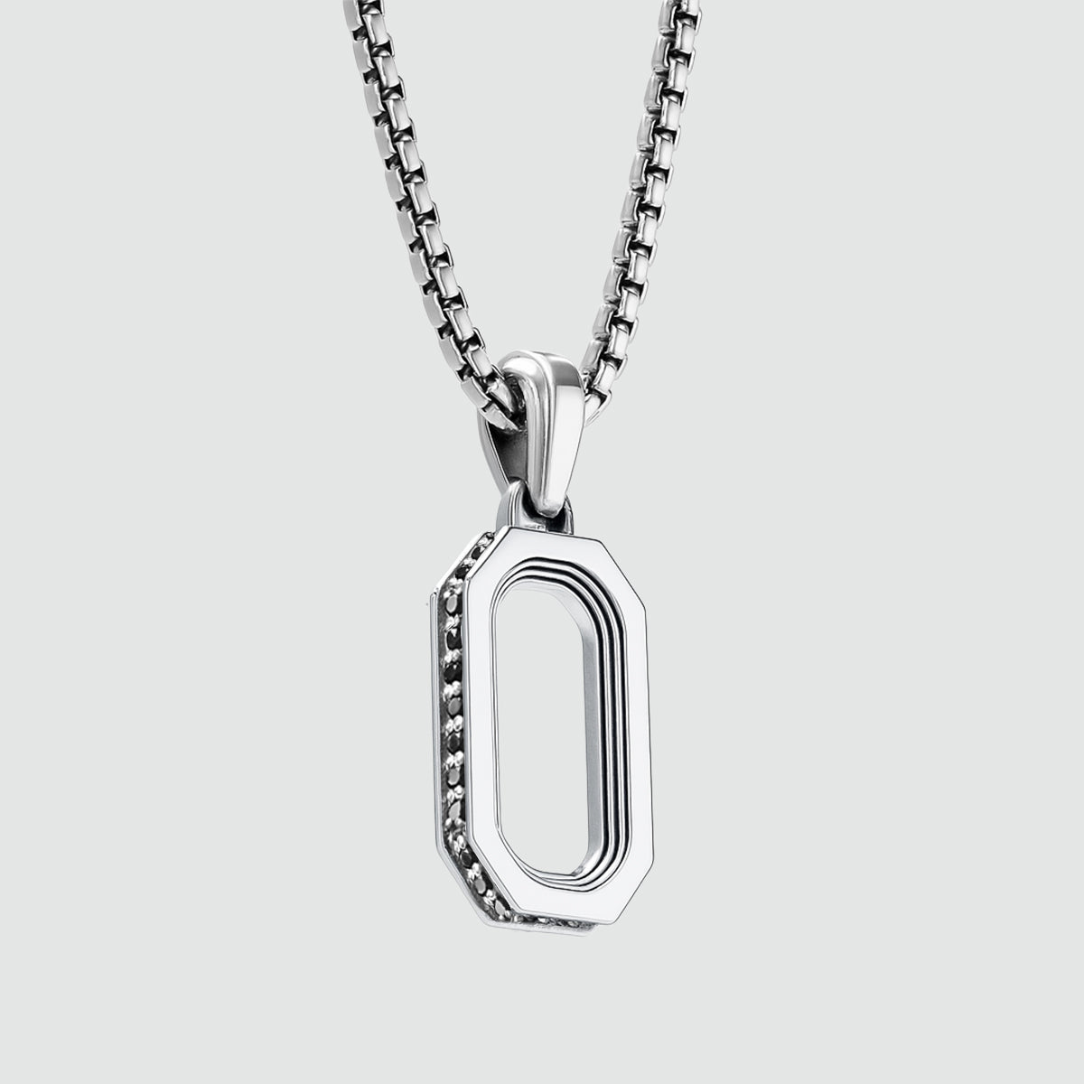 Durwās - Arch Pendant Silver with Black Diamonds