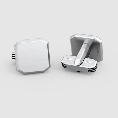 Hayel - Matt Finish Silver Cufflinks 15mm