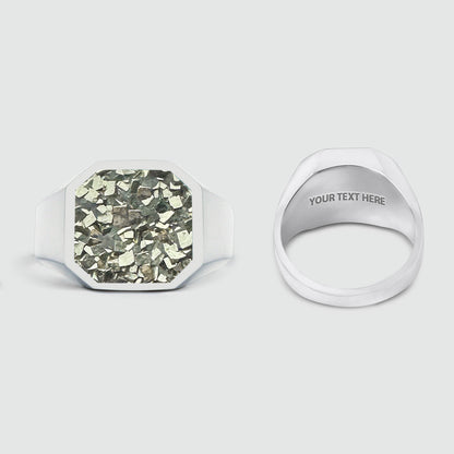 Mounim - Pyrite Druzy Signet Ring 13mm