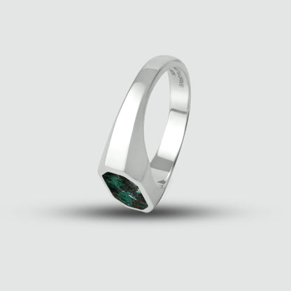 Zariq - Elegant Chrysocolla Stone Signet Ring 7mm