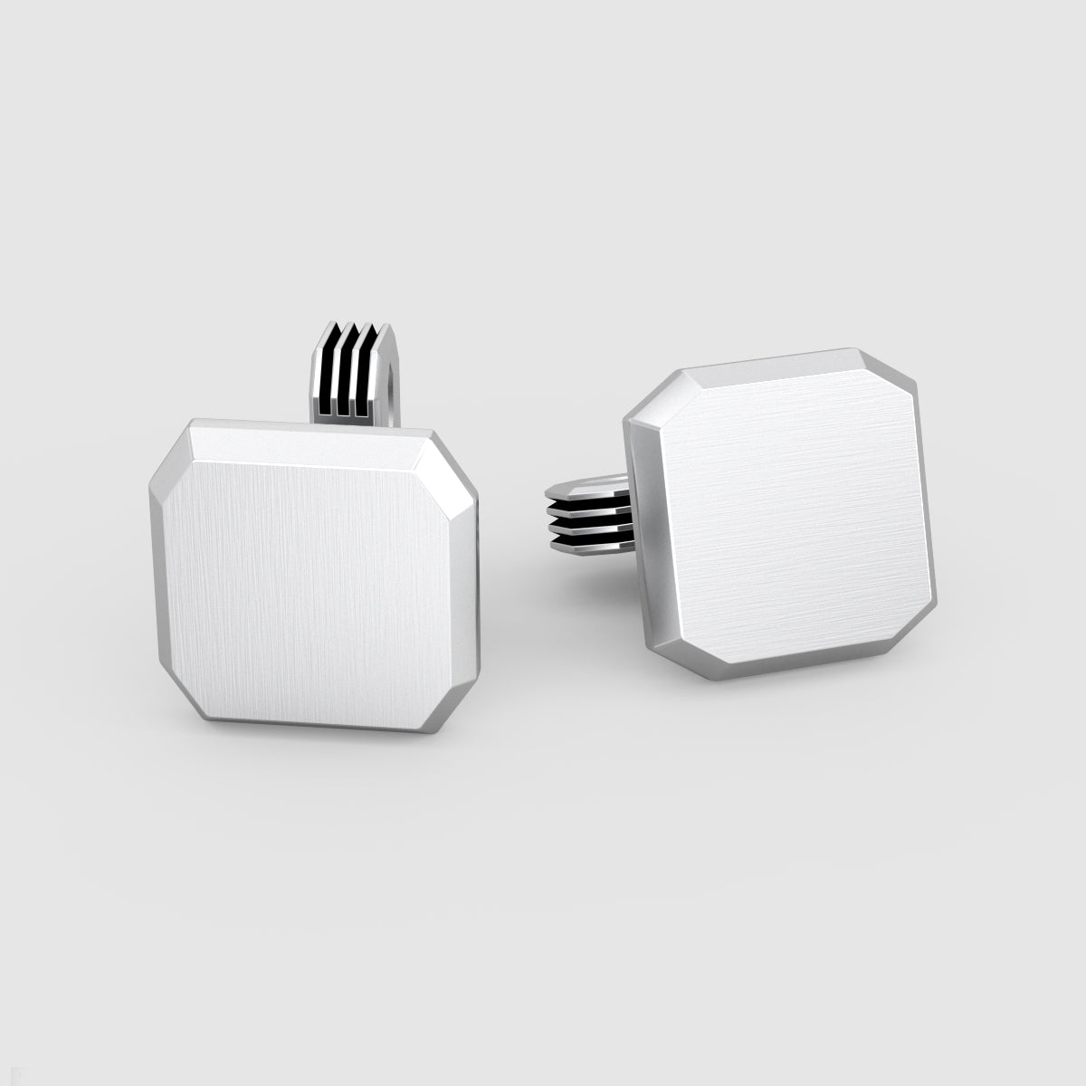Hayel - Matt Finish Silver Cufflinks 15mm