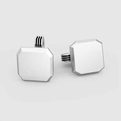 Hayel - Matt Finish Silver Cufflinks 15mm