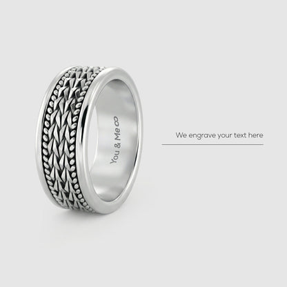 Hidan - Sterling Silver Spinner Ring 9mm