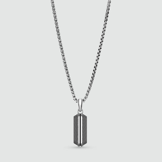 Kaliq - Oxidised Sterling Silver Pendant 13mm