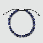 Kadar - Adjustable Lapis Lazuli Beaded Bracelet in Silver 6mm