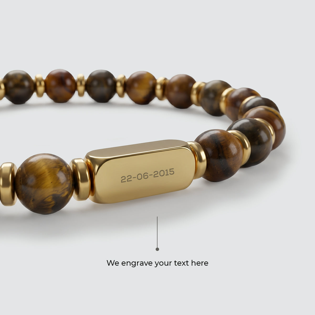 Zain - Tiger Eye Gold Beaded Bracelet 6mm