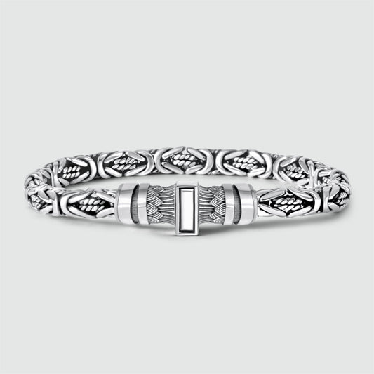 Murtaza - Egyptian Lotus Silver Byzantine Bracelet 7mm