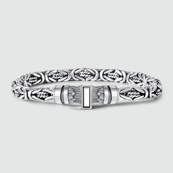 Murtaza - Egyptian Lotus Silver Byzantine Bracelet 7mm