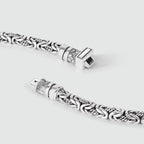 Murtaza - Egyptian Lotus Silver Byzantine Bracelet 7mm
