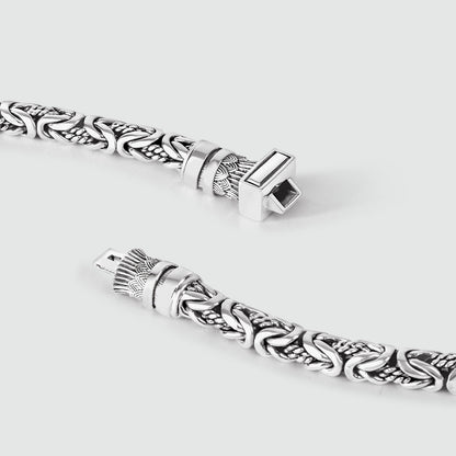 Murtaza - Egyptian Lotus Silver Byzantine Bracelet 7mm