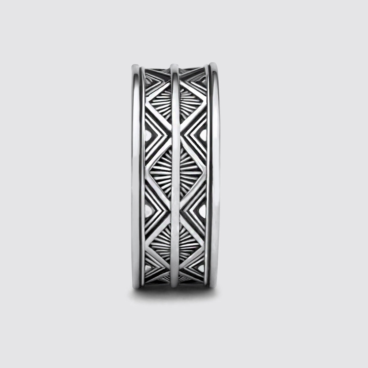 Basel - Oxidised Sterling Silver Ring 10mm