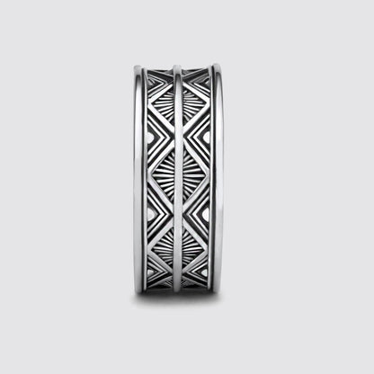Basel - Oxidised Sterling Silver Ring 10mm