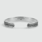 Fariq - Oxidised Sterling Silver Bangle 10mm