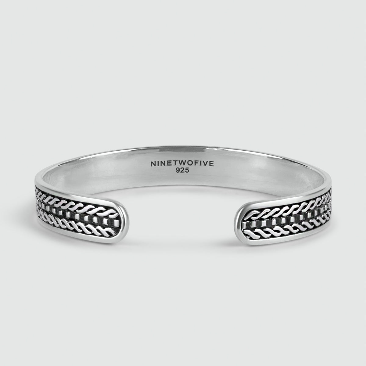 Fariq - Oxidised Sterling Silver Bangle 10mm