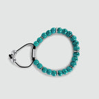 Nuri - Adjustable Turquoise Beaded Bracelet in Silver 8mm