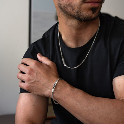 Kamal - Sterling Silver Box Chain Bracelet – 3mm