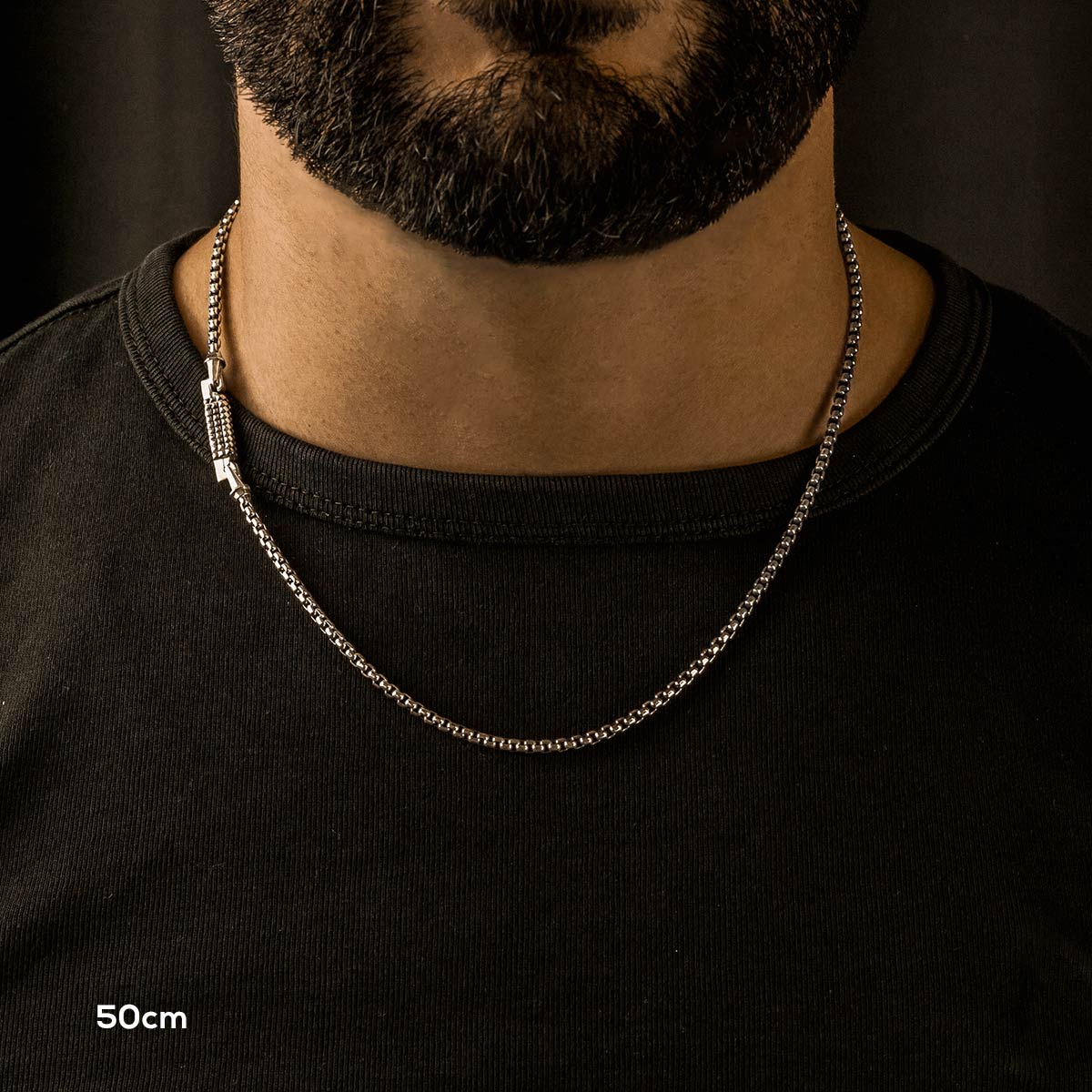Kamal - Sterling Silver Venetian Box Chain Necklace 3mm