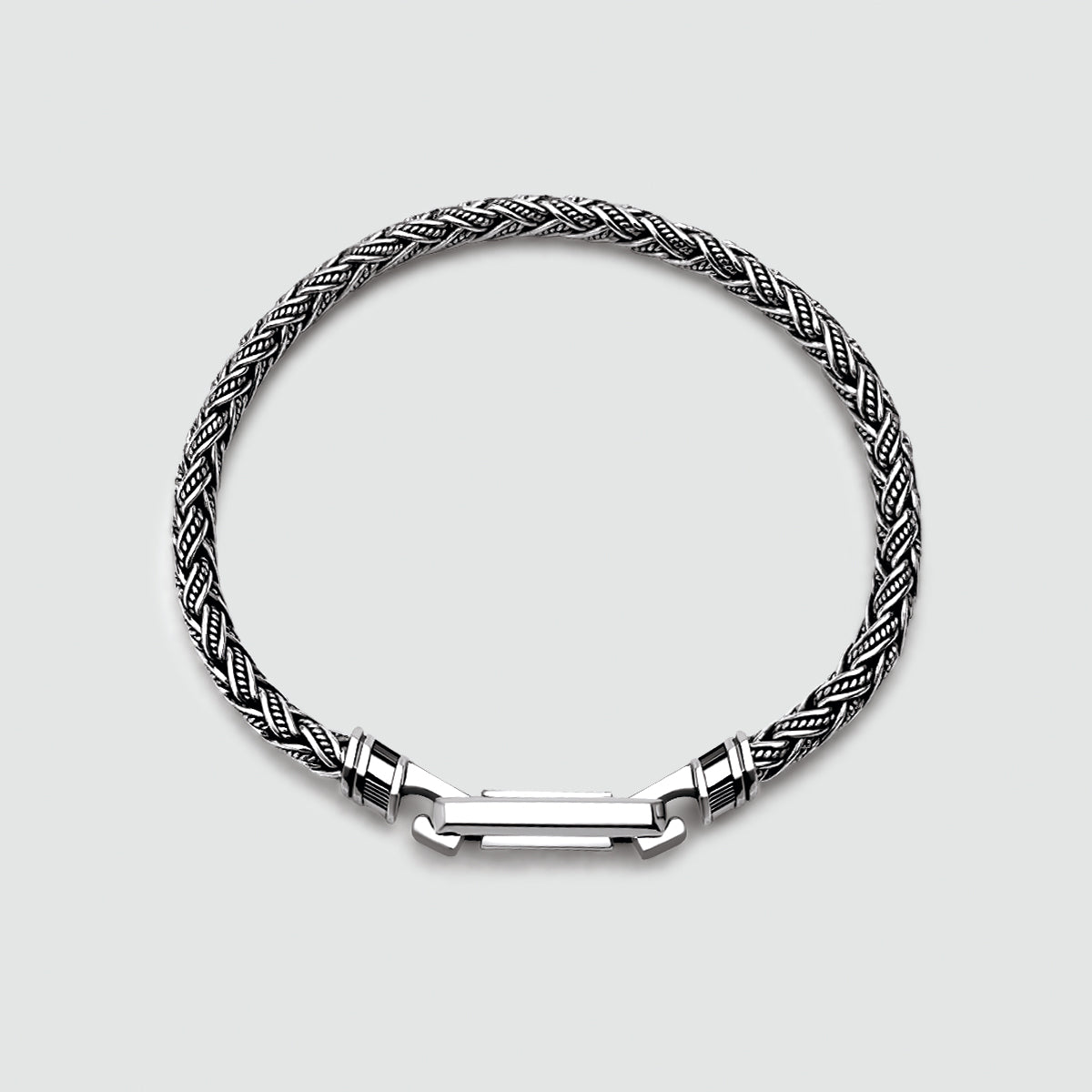 Rasim - Silver Braided Hexagon Bracelet 6mm