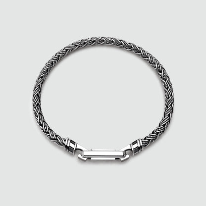 Rasim - Silver Braided Hexagon Bracelet 6mm