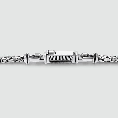 Ramsi - Cavetto Sterling Silver Byzantine Chain Necklace 3.5 mm