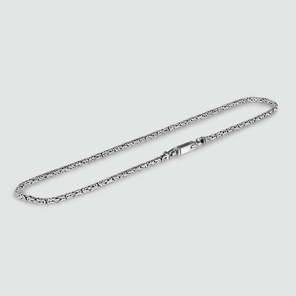 Ramsi - Cavetto Sterling Silver Byzantine Chain Necklace 3.5 mm
