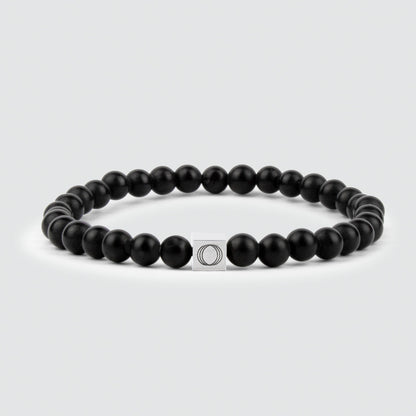Aswad - Matt Black Beaded Bracelet 6mm