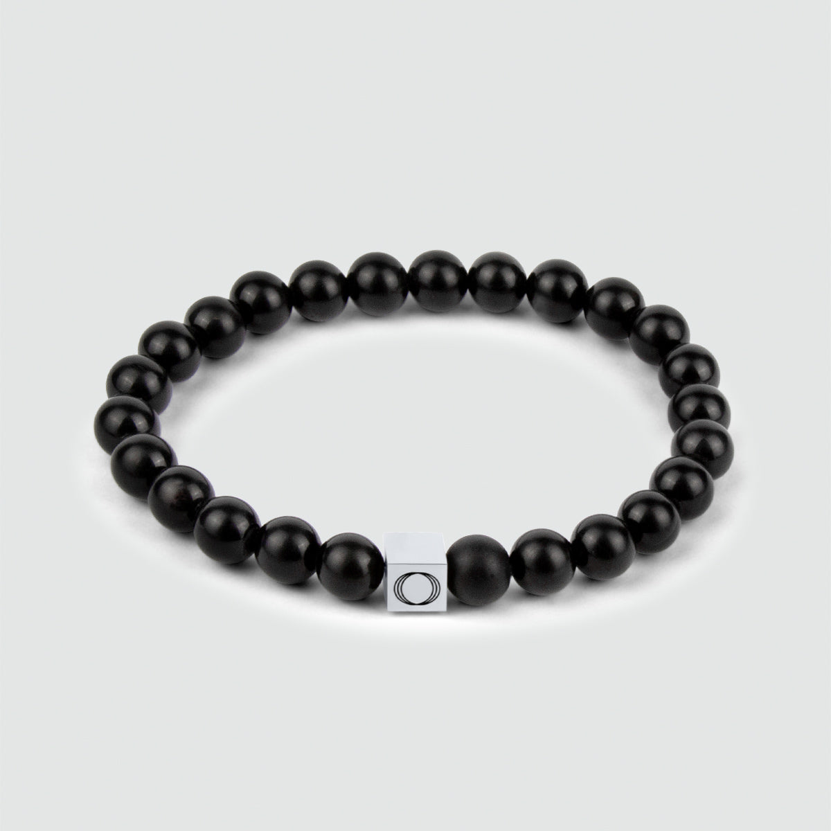 Aswad - Matt Black Beaded Bracelet 6mm