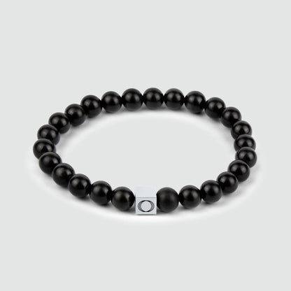 Aswad - Matt Black Beaded Bracelet 6mm