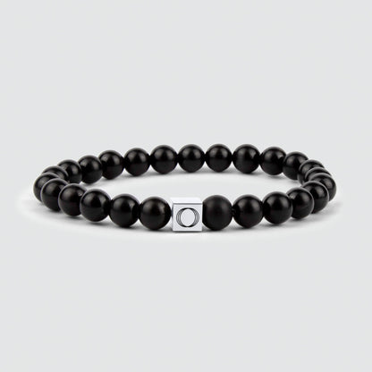Aswad - Matt Black Beaded Bracelet 8mm