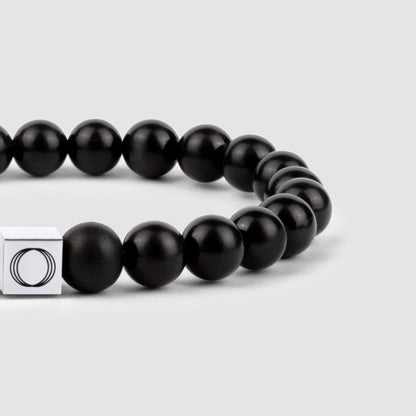 Aswad - Matt Black Beaded Bracelet 8mm