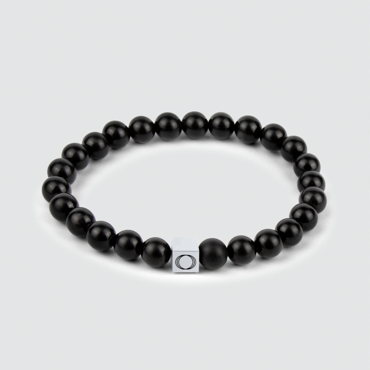 Aswad - Matt Black Beaded Bracelet 8mm