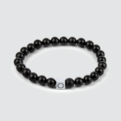 Aswad - Matt Black Beaded Bracelet 8mm