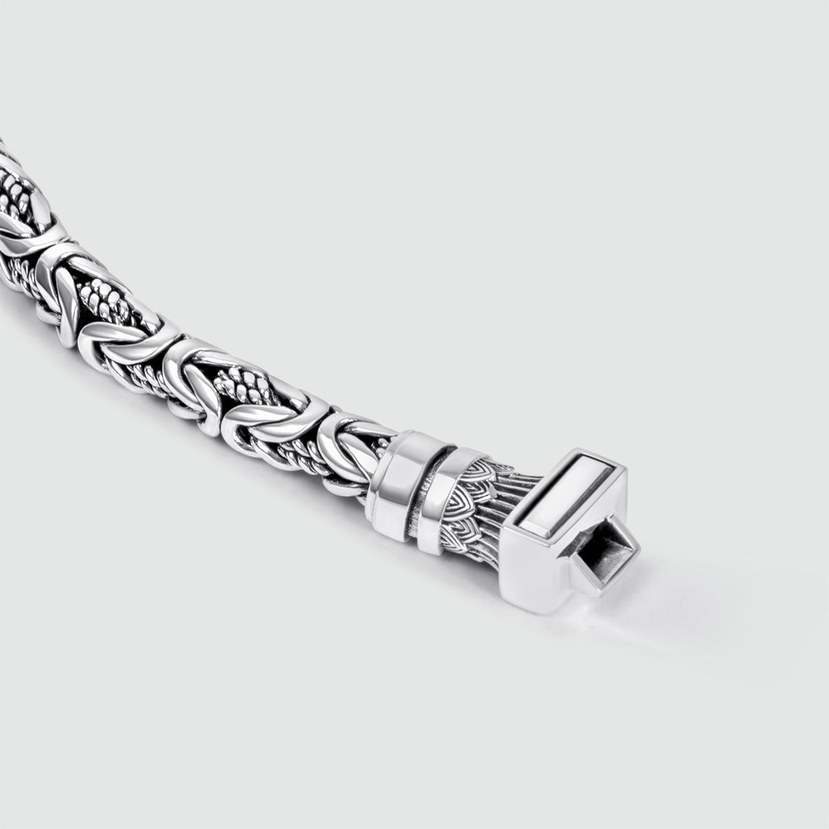 Murtaza - Egyptian Lotus Silver Byzantine Bracelet 7mm